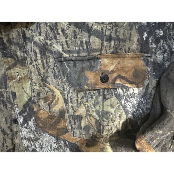 Vintage Cabelas Shirt Mens 2XLarge Camo Faded Chamois Flannel USA 90s Hunting - Picture 3 of 10